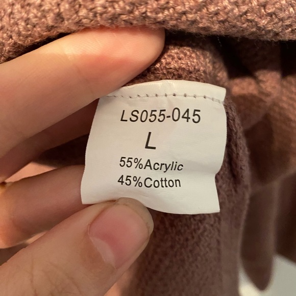 LILLUSORY mauve pink women’s high low waffle knit sweater - Picture 7 of 7